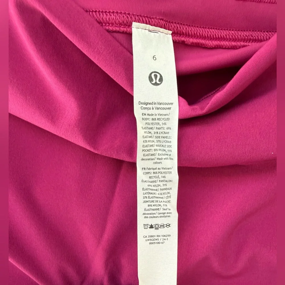 NEW - Lululemon 2-in-1 HR Tennis Skirt Tight 25" - Magenta Purple - Picture 6 of 8
